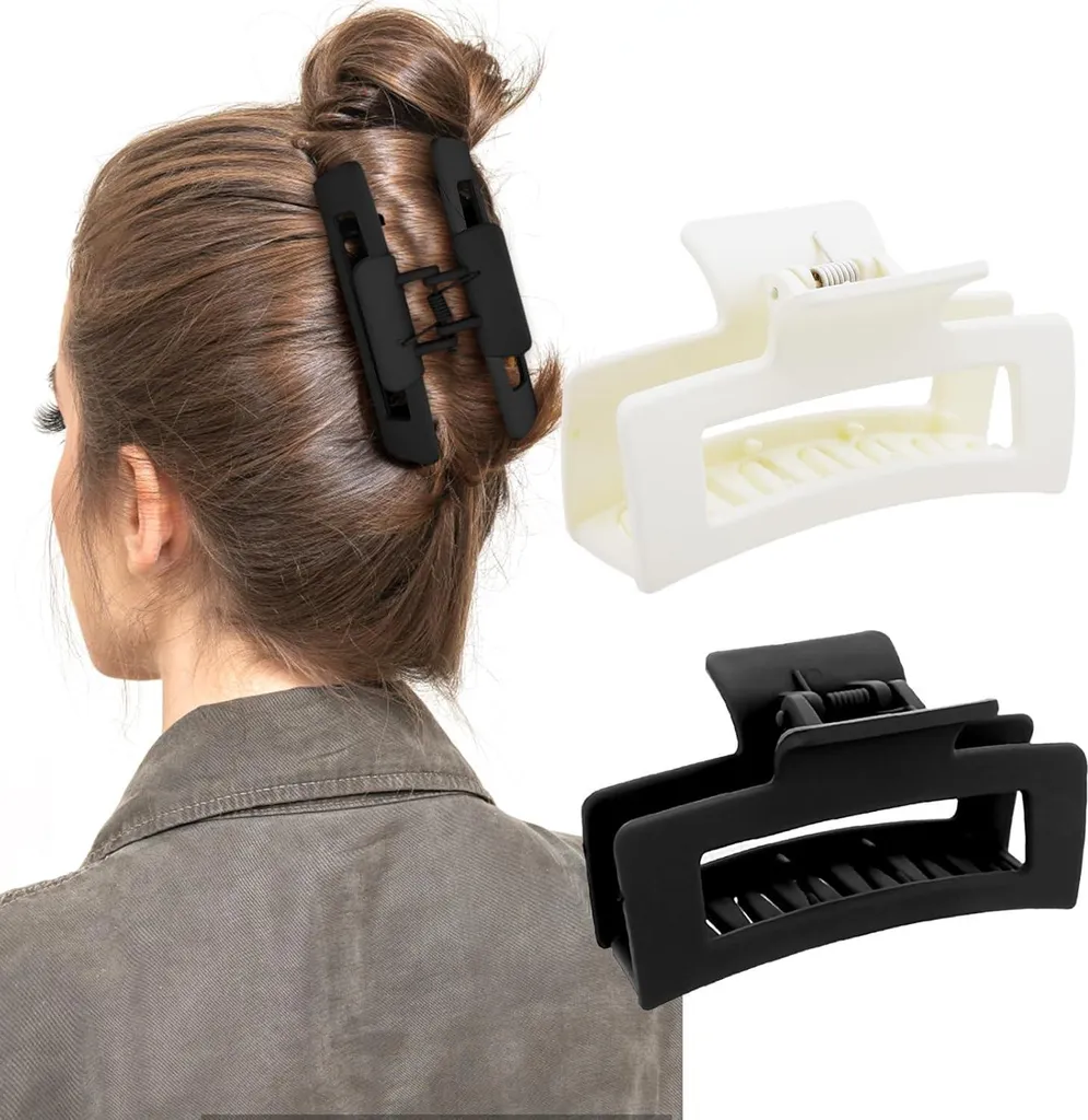 Grandes Pinces à Cheveux Carrées 8.5cm - Maintien Fort et Finition Mate
