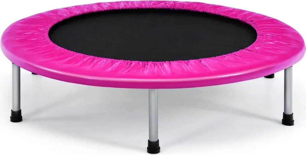 Trampoline rose pliable 97 cm pour chambre d'enfant et petit salon