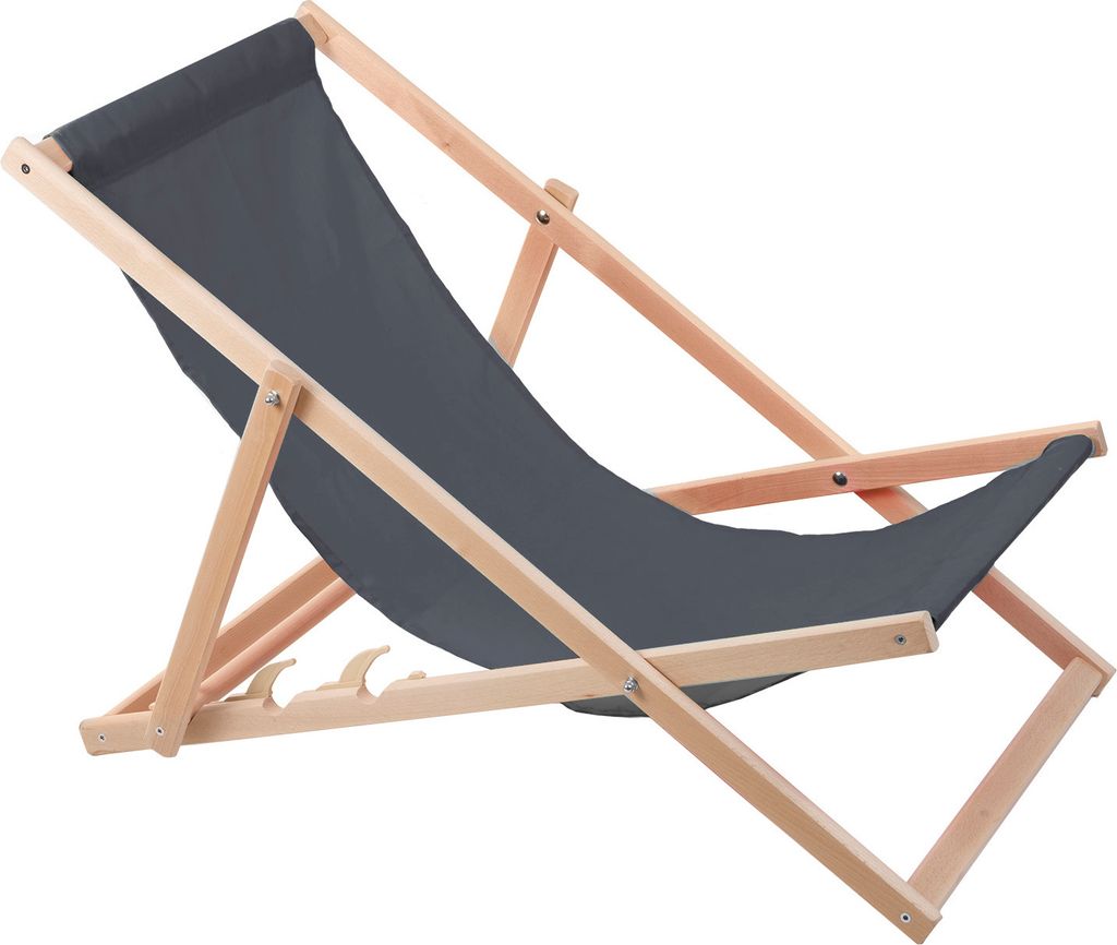 Woodok Liege aus Buchenholz, grau, ideal für Strand, Produktbild 