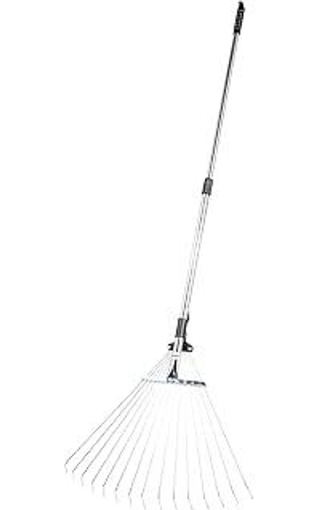 VEVOR Laubrechen, 15 Zinken, Gartenrechen für Rasen mit 570 mm breitem Kopf & 81–160 cm Verstellbarer Stange, Fächerbesen zum Entfernen Kleiner...