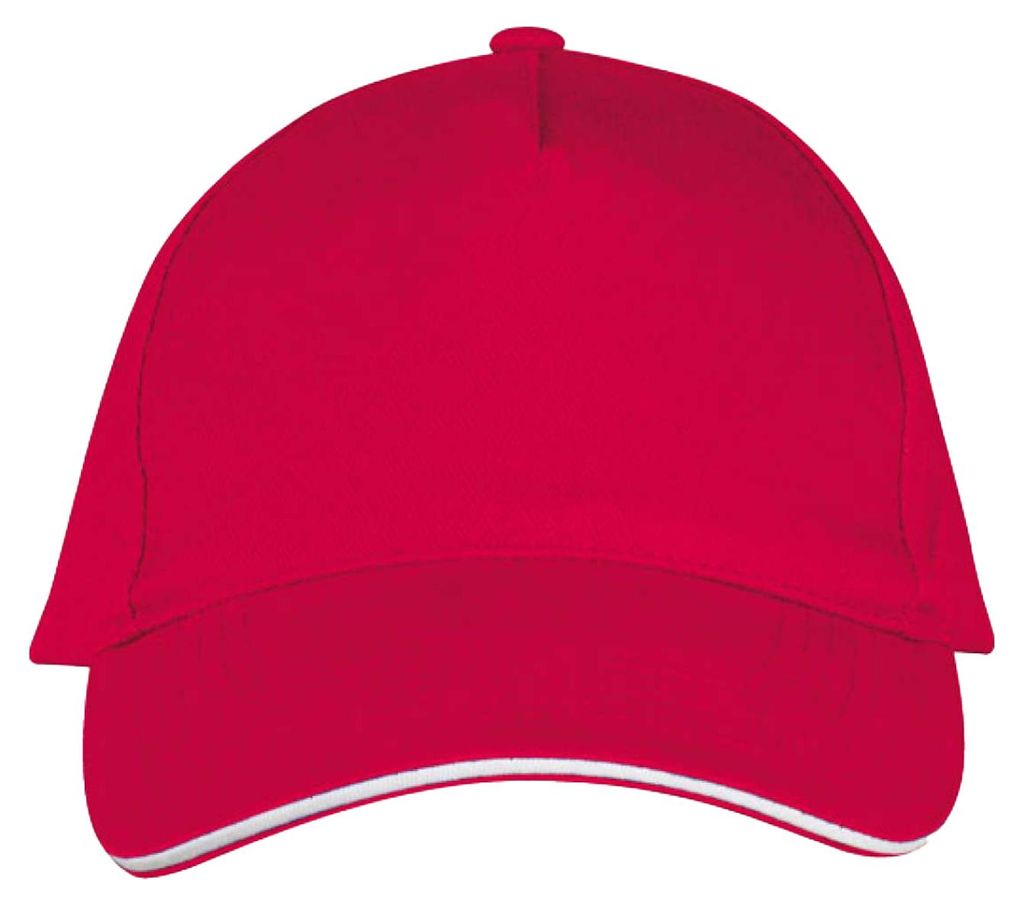 SOLS - "Long Beach" Baseball-Mütze LT1695 (Einheitsgröße) (Rot/Weiß)