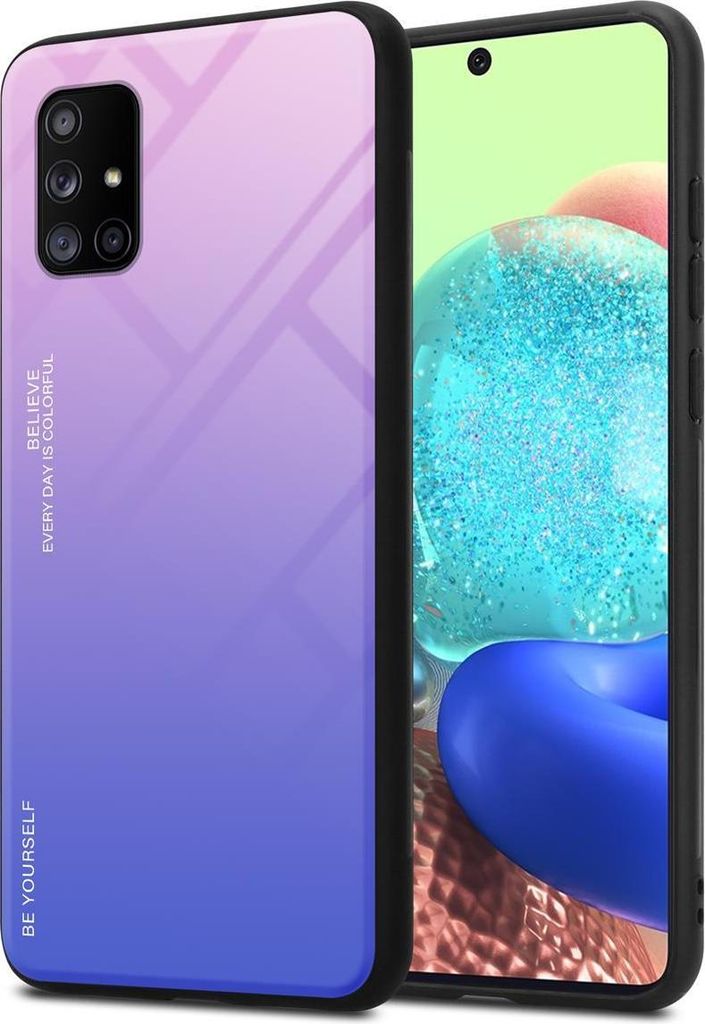 Cadorabo Hülle für Samsung Galaxy A71 5G Schutz Hülle in Schwarz Handyhülle TPU Etui Cover Case Tempered Glas