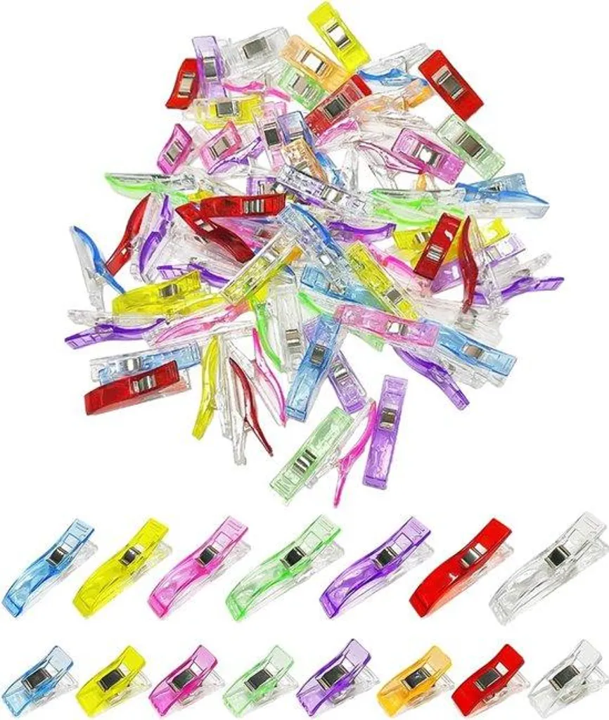 Pinces de reliure pour tissus et travaux manuels, assortiment de 100