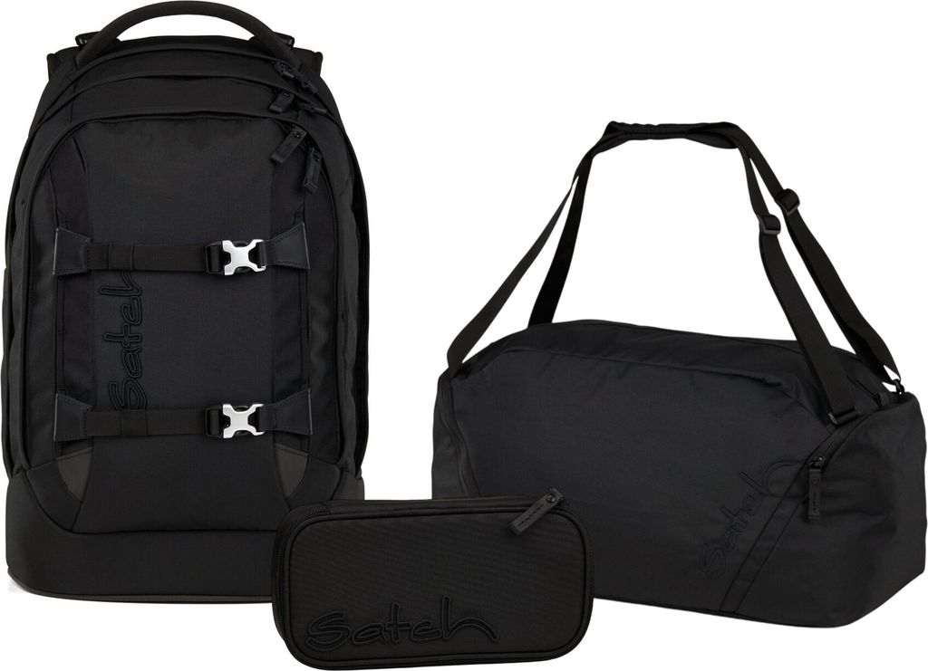 Satch Schulrucksack-Set PACK Nordic Black 3-teilig, ab 5. Klasse