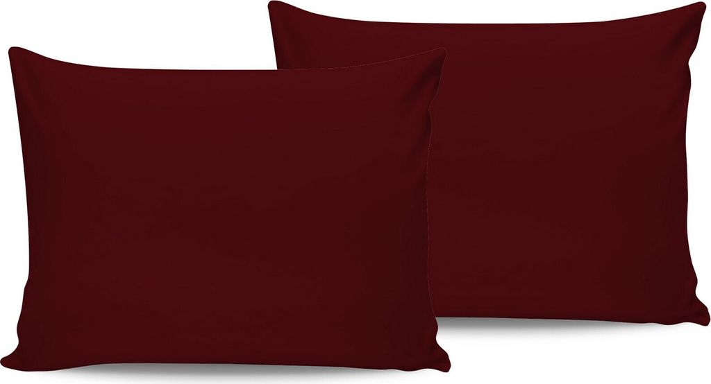 L'Essentiel Linge de Maison, De Maroon, Satin-Kissenbezug-Set (2 Stück) (EU) (IT), Kastanienbraun, 100 % Baumwollsatin, 50 x 80 cm