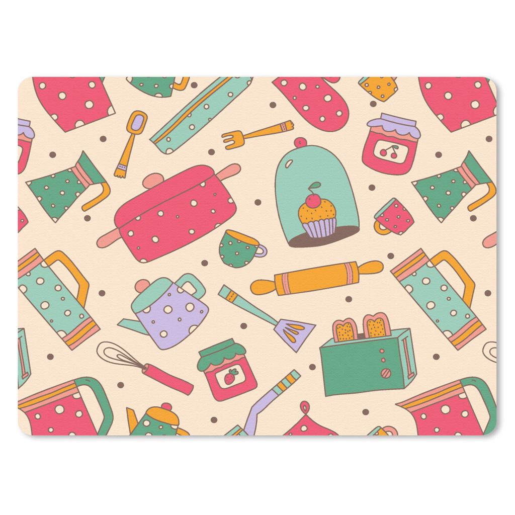 MuchoWow Mauspad Mousepad Küche - Tee - Muster 40x30 cm - Mousepads - Maus Mat - Pad - Mausunterlage - Anti Rutsch