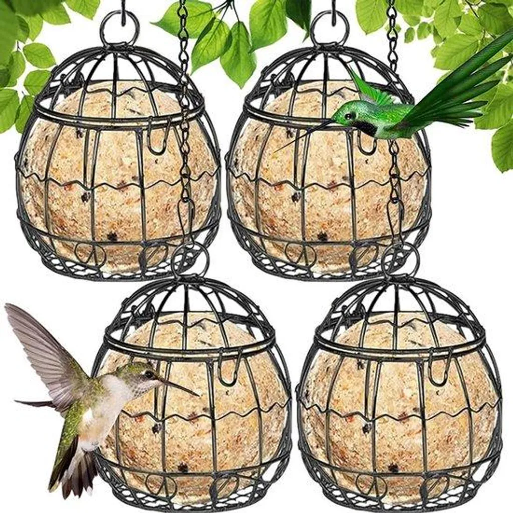 Mangeoire oiseaux suspendue en métal noir de 7 cm résistante et chic
