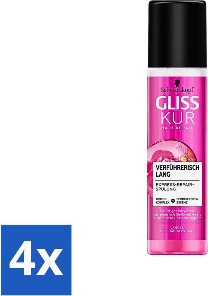 Gliss-Kur - Hair Repair - Long & Sublime - Express Repair Spülung - 200 ml - Vorteilspack - 4 Stücke