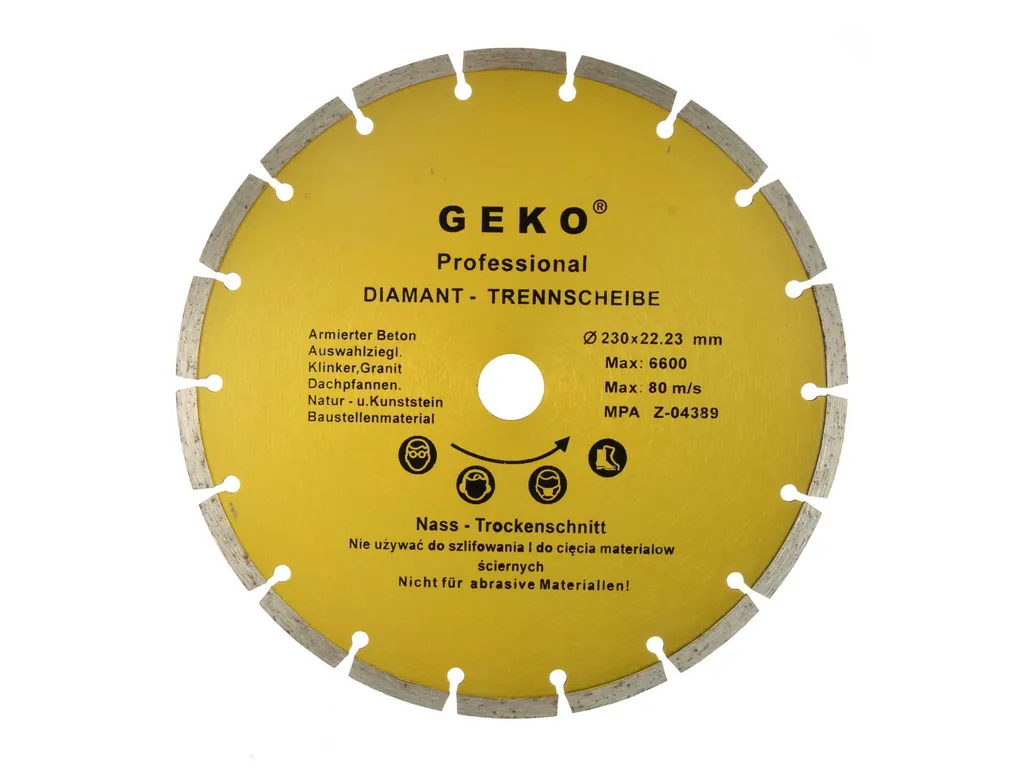 Disque diamant 230 mm pour découpe de dalles et maçonnerie, modèle 09111