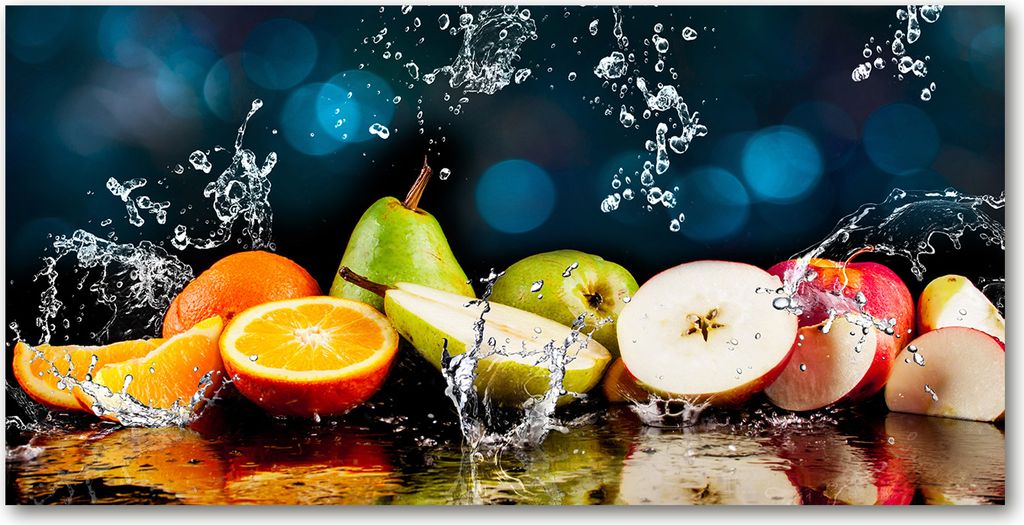 Tulup Leinwandbild -100x50 cm - Wandkunst - Drucke auf Leinwand - Leinwanddruck - Essen & Getränke - Mehrfarbig - Obst Wasser