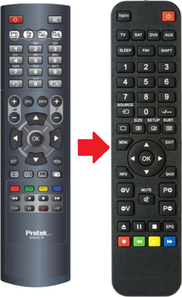 Ersatz Fernbedienung Protek 9720 HD IP