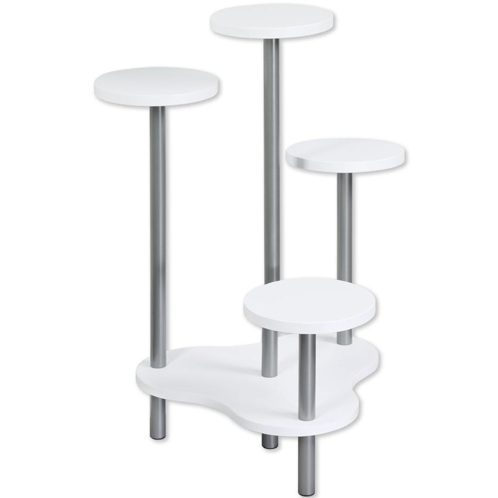 KESPER Blumenständer weiß – aus -em Holz – 4 Ablageflächen – 64,5 x 46 cm, 72,5 cm hoch – Modell 1727813