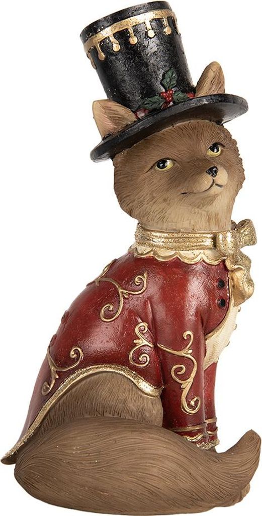 Clayre & Eef Dekorationsfigur Fuchs 9x8x17 cm Braun Kunststoff