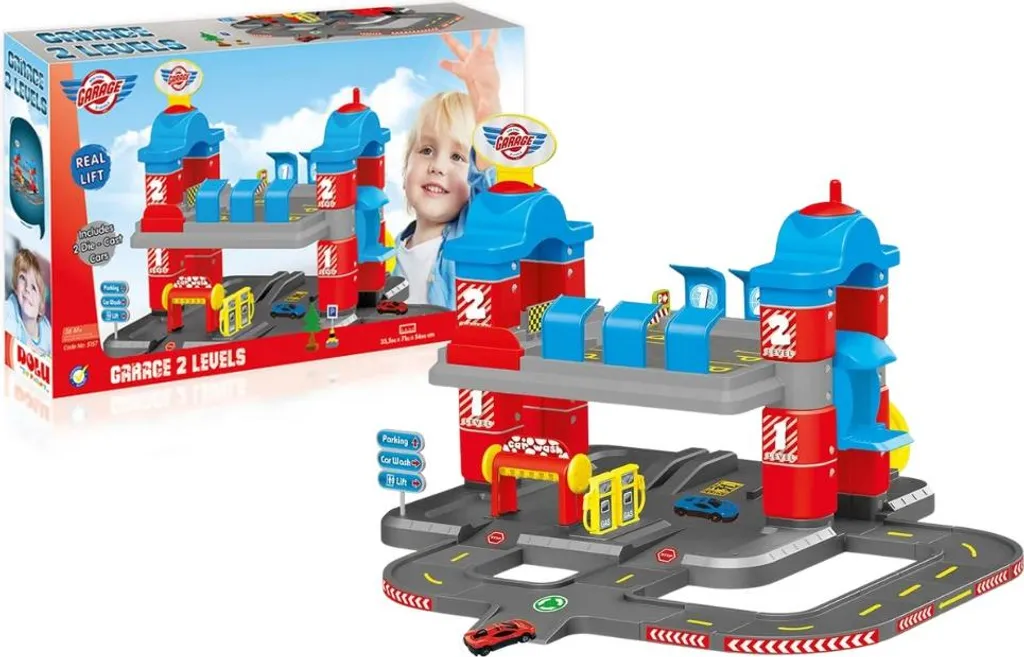 Circuit garage DOLU 2 niveaux 51578 idéal pour l'éveil de votre enfant