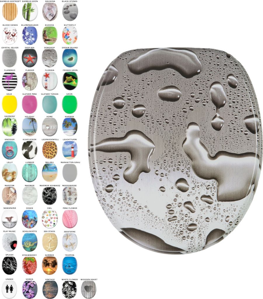 SANILO® Dewdrop WC sedátko, WC poklop přímo od výrobce, WC Obrázek produktu 