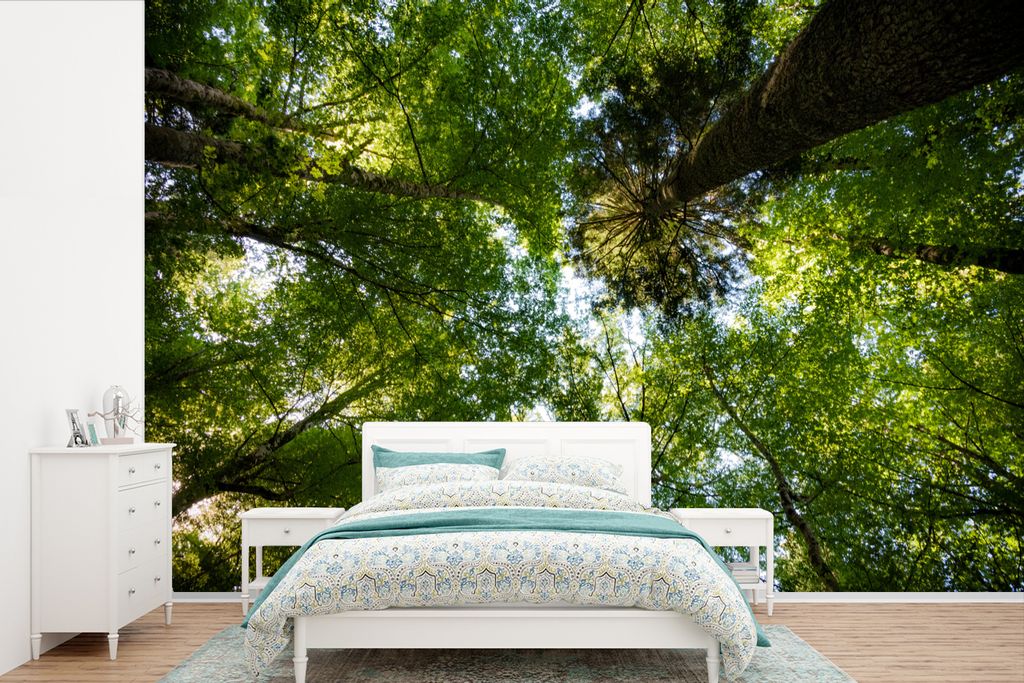 MuchoWow Fototapete für Wohnzimmer oder Schlafzimmer Wandtapete Vinyl Motivtapete Grüne Bäume in der Natur des Sutjeska-Nationalparks in Bosni...