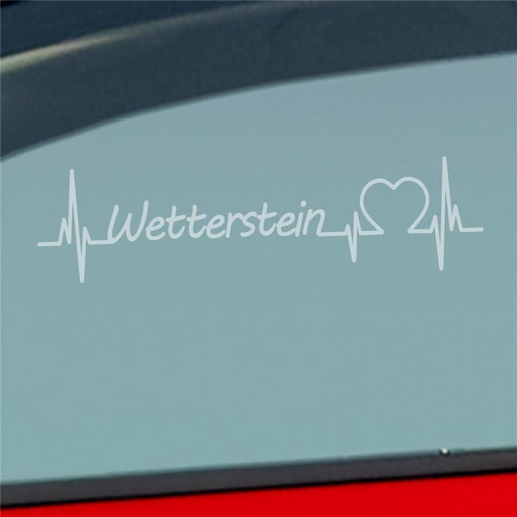 HUURAA! Auto Aufkleber Wetterstein Puls Herzschlag Fun Sticker Heckscheibenaufkleber Autoaufkleber mit Ferien Region Motiv 19x5cm