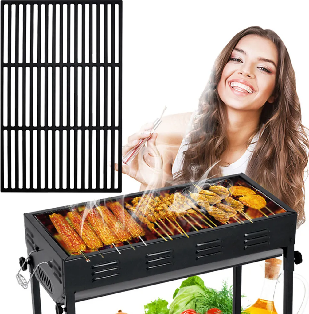 Grille de Rechange pour Barbecue en Fonte Émaillée Rectangulaire 54x34