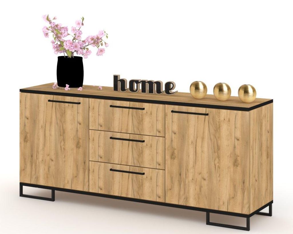 Kommode mit Schubladen Fernsehschrank HANA 3S Golden Craft Produktbild 