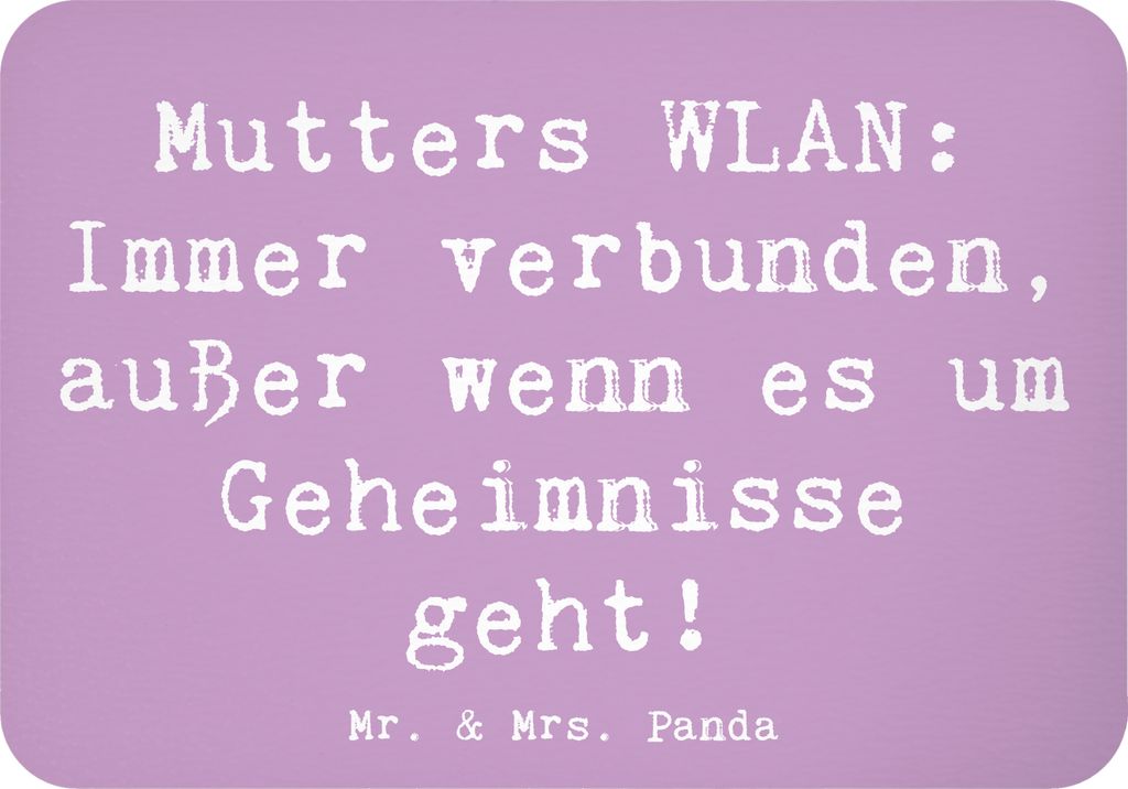 Mr. & Mrs. Panda magnet Spruch Mutters WLAN - Lavendeltraum - Geschenk, Kühlschrankmagnet, Mutter, Pinnwandmagnet, Familienleben, Freude, whiteboa...
