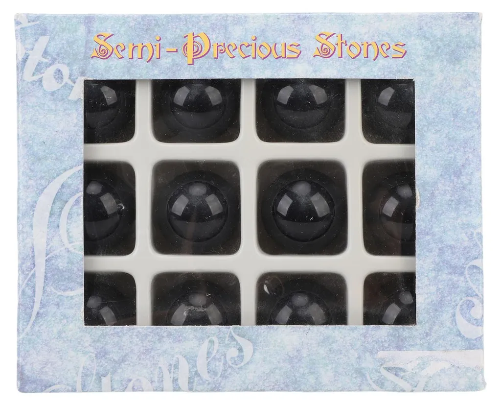 Lot de 12 boules en cristal noir de 25 mm pour collection et décoration
