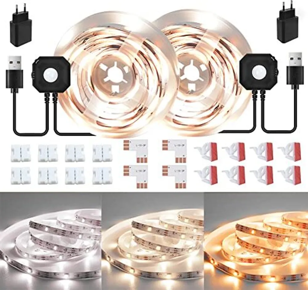 Kit Striscia LED 6m Professionale Sensore Movimento e Dimmer 3000K