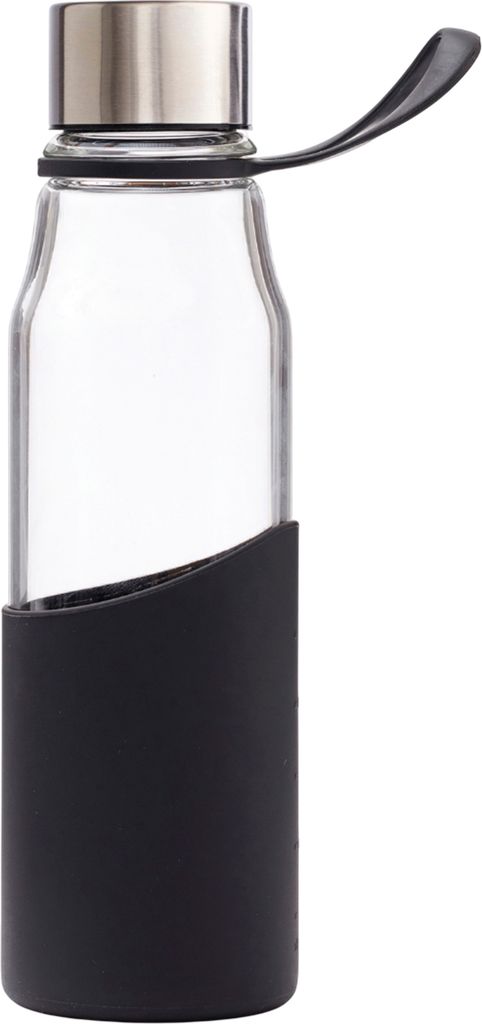 Vinga - Wasserflasche, Schmal, Glas, 550ml XD145 (Einheitsgröße) (Schwarz)