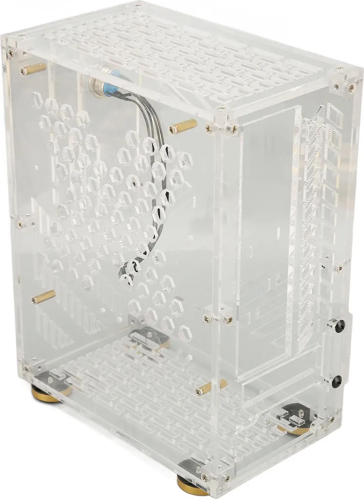 Boîtier Mini ITX 4.3L Panneau Acrylique et Support SSD 2.5 pour Alim FLEX