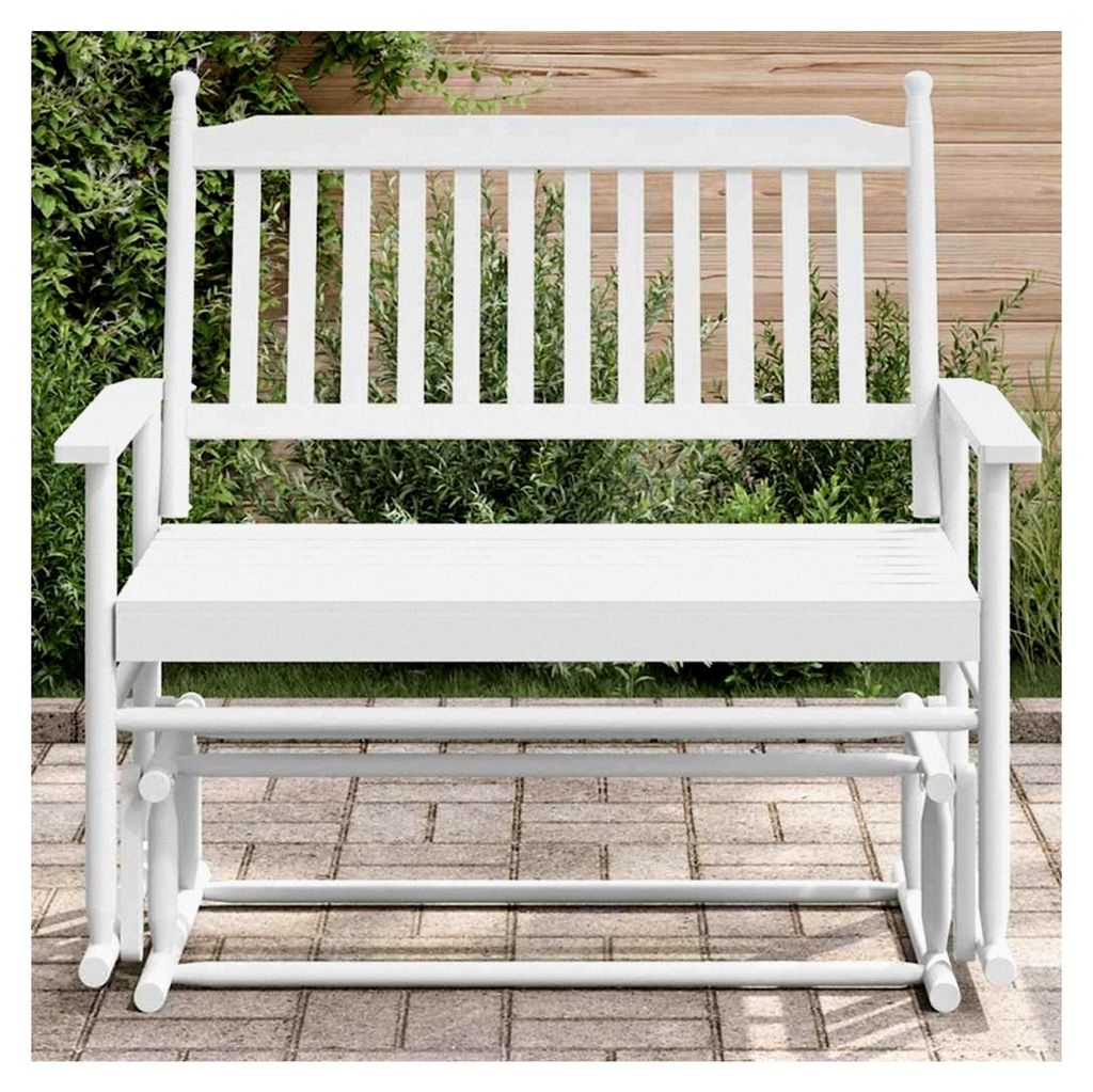 Gleiter Sitzbank Weiß 118x70x104,5cm aus Pappel Massivholz