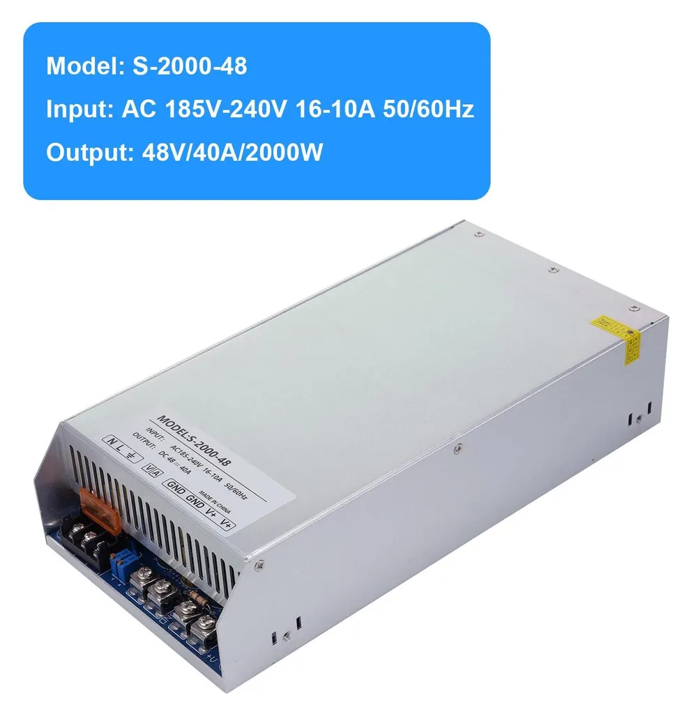 Alimentation 48V 2000W Haute Puissance avec Protection Surcharge Intégrée