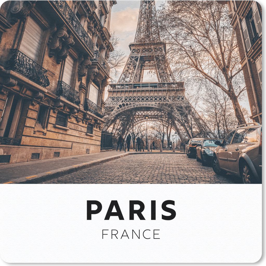 MuchoWow Mauspad Mousepad Paris - Frankreich - Eiffelturm 30x30 cm - Mousepads - Maus Mat - Pad - Mausunterlage - Gaming