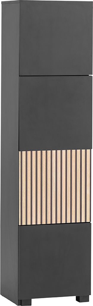 Regalschrank modern in schwarz matt mit Eiche Natur ALTAMURA-80