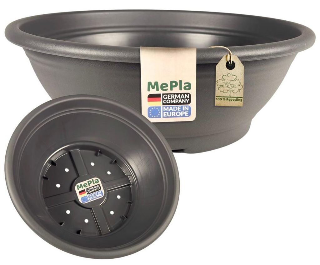 MePla - Pflanzschale mit Bodenloch ø 60 cm anthrazit Produktbild 