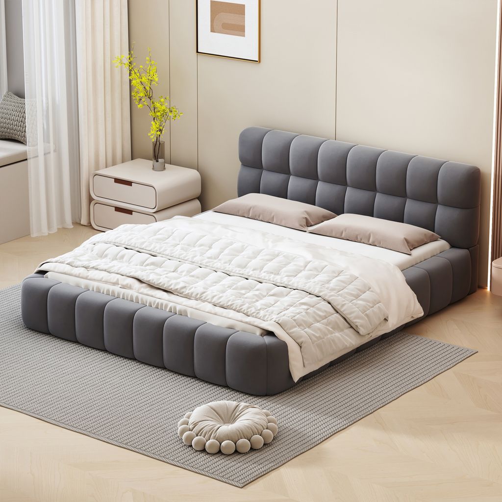 okwish Polsterbett 140 x 190 cm mit weicher Rückenlehne und Produktbild 
