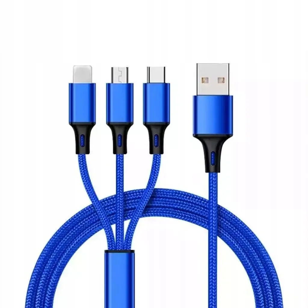 Cavo Multi USB 3 in 1 Tipo C, Micro e iPh - 5A Alta Velocità per Ufficio