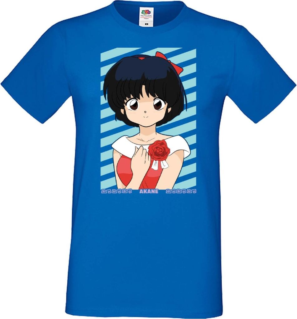 Herren T-Shirt Anime Manga Ranma Akane Tendo, Man M / Blau