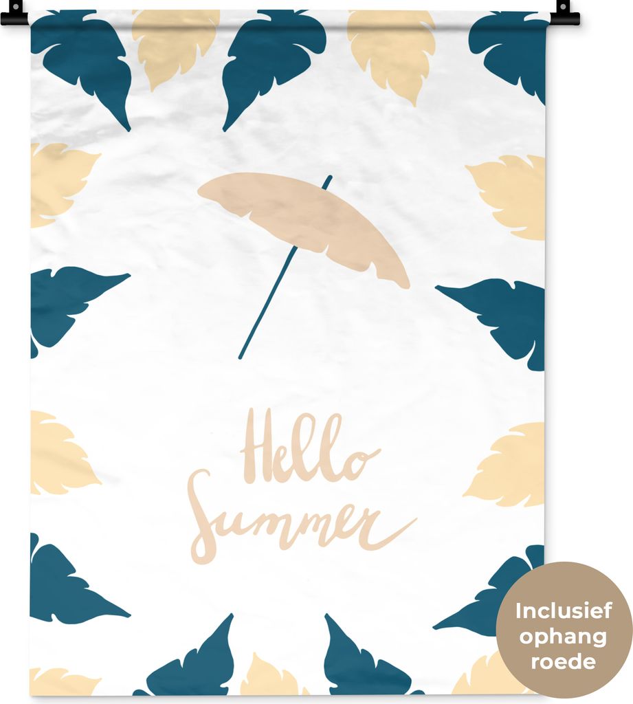 MuchoWow Wandteppich Wandbehang Sommer - Sonnenschirm - Federn 60x80 cm Tapisserie Dekoration Wandtuch - Decke - Wandtücher - Wohne