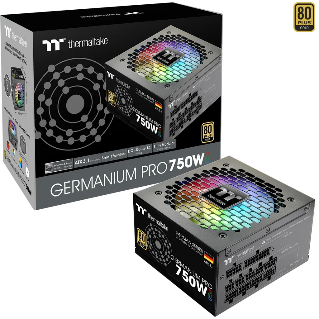 Thermaltake Bloc d'Alimentation ATX 80PLUS Gold pour PC et Serveur