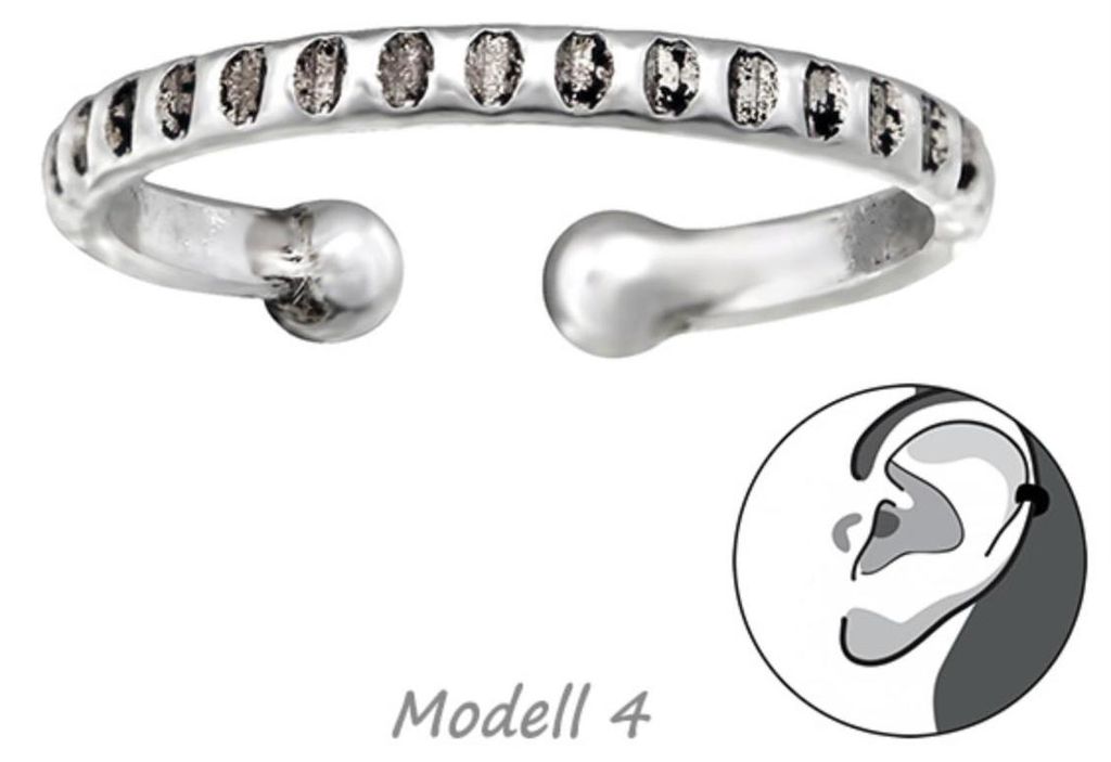 Ohrklemme Silber 925: Ear Cuff Ohrring ohne Loch Modell 4 Produktbild 