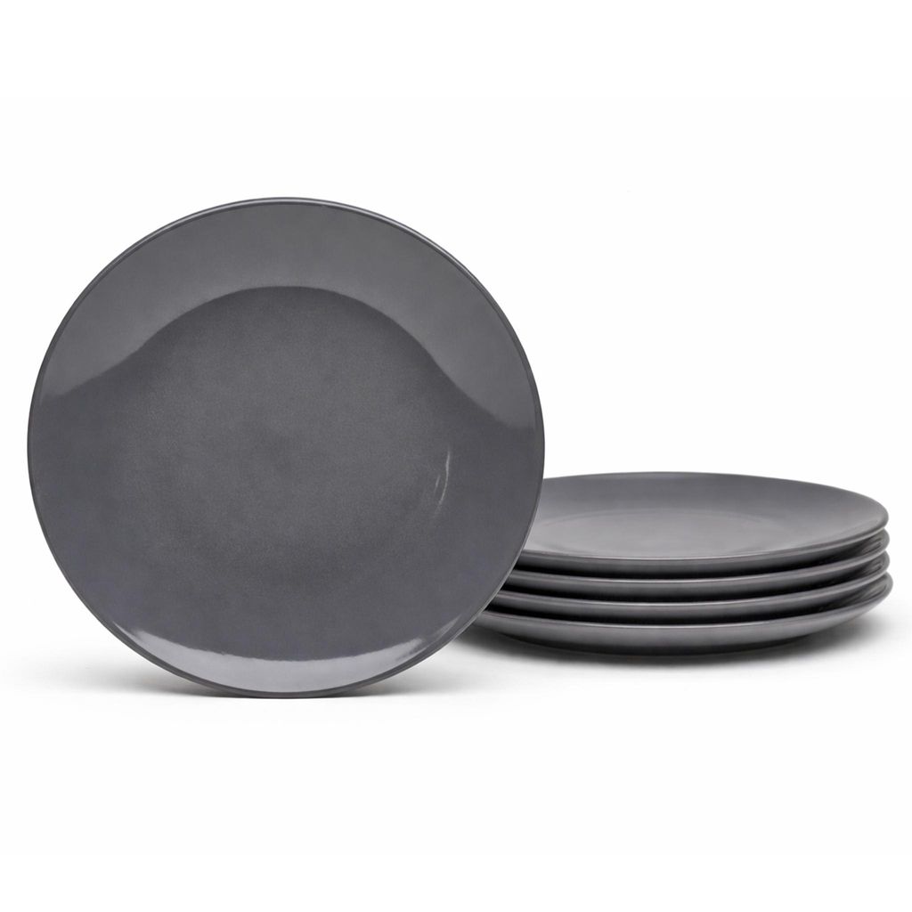 Speiseteller Malmö 27 cm anthrazit 6er-Set Steingut – Van Produktbild 