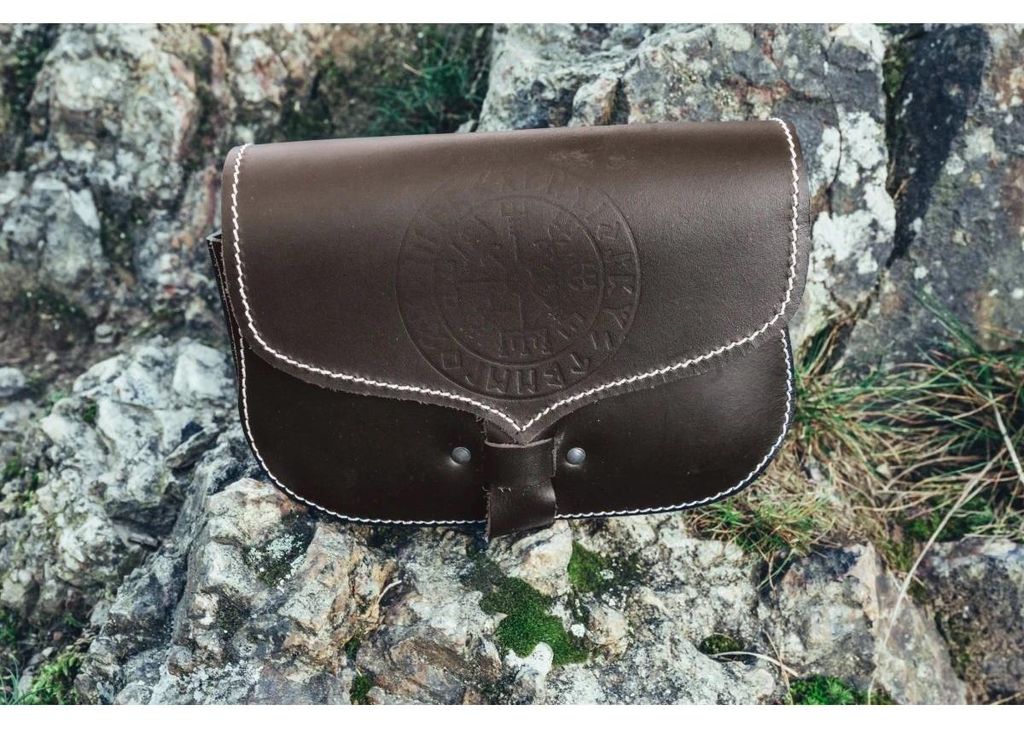 Wikinger-Gürteltasche braun aus Leder "Folkvar" mit Produktbild 