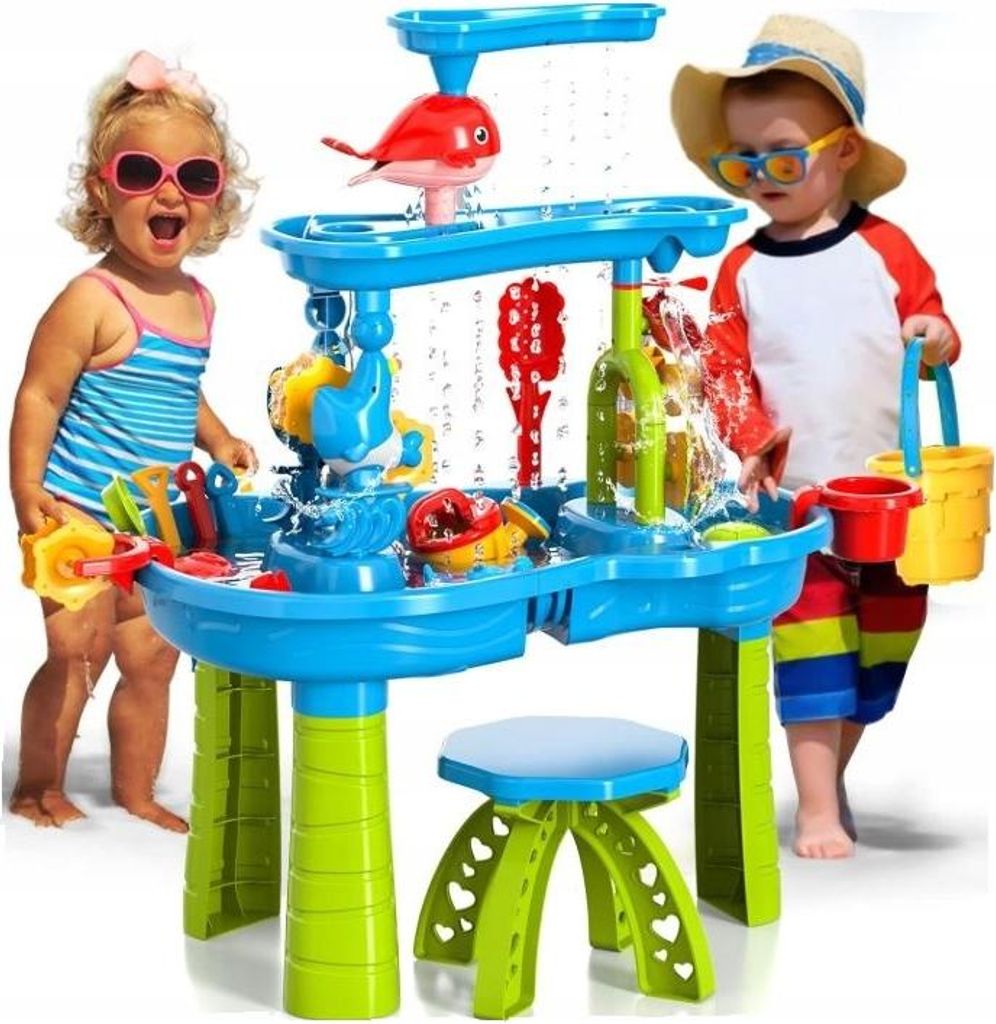Wassertisch Sandkasten Wassereimer Kinder Garten + Stuhl Produktbild 