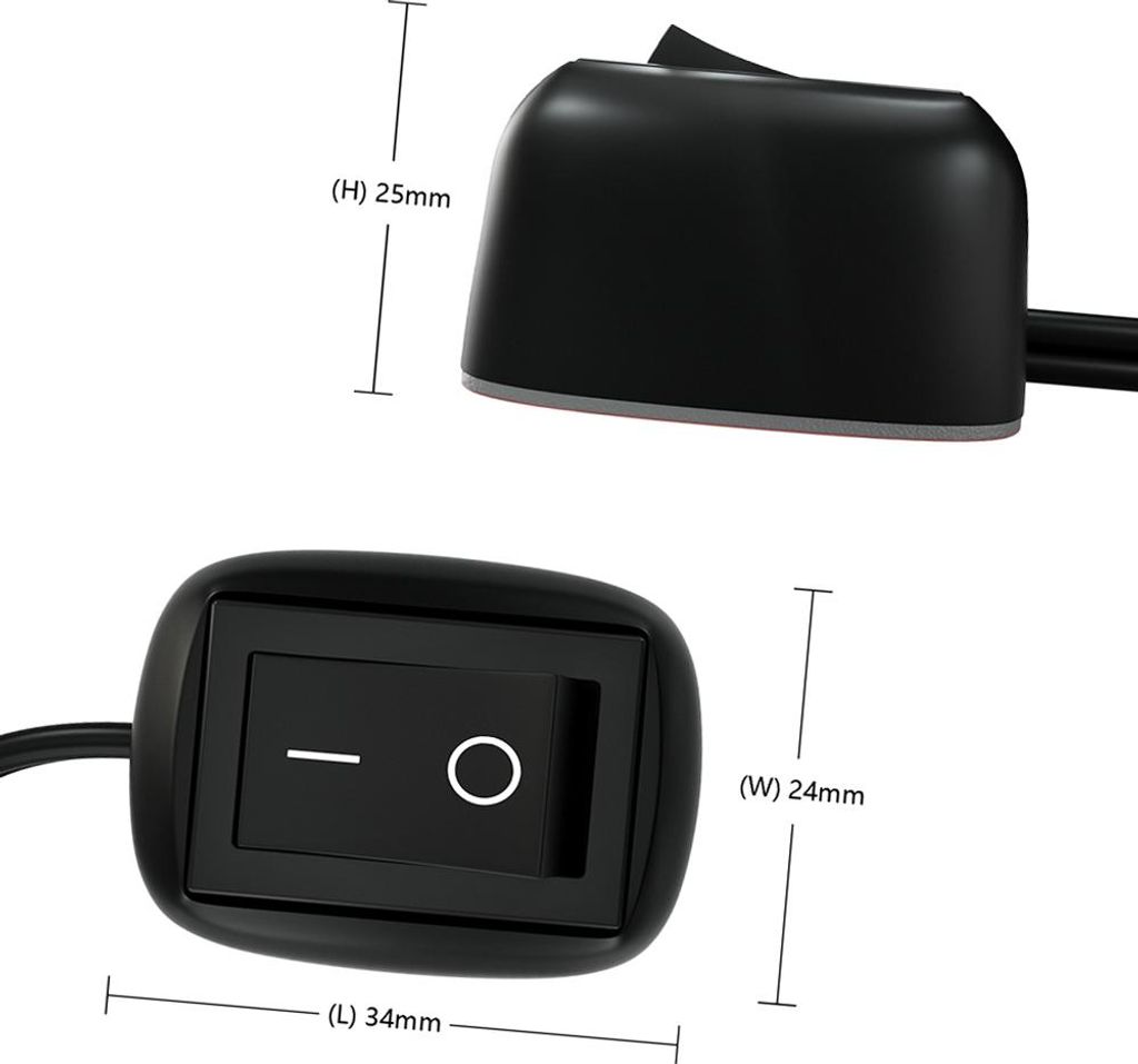 DC 12 V Universal-Kfz-Schalter, Pastentyp, mit Kabel, 50 cm, für Nebelring-Antriebslichter, Neon
