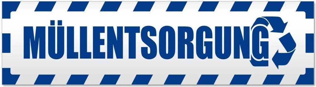 Kiwistar Müllentsorgung gestreift Magnetschild Schild magnetisch - 20cm Verkehrsblau - Magnetfolie für Auto PKW Kfz