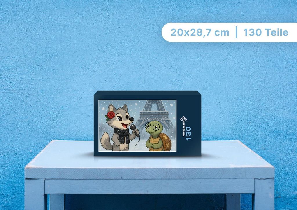 hansepuzzle 112043 - Rose und Taz Puzzle, 130 Teile, Kinder, 28,7 x 20,0cm mit hochwertiger Aufbewahrung, Kartonbox und wiederverschließbarem Beutel