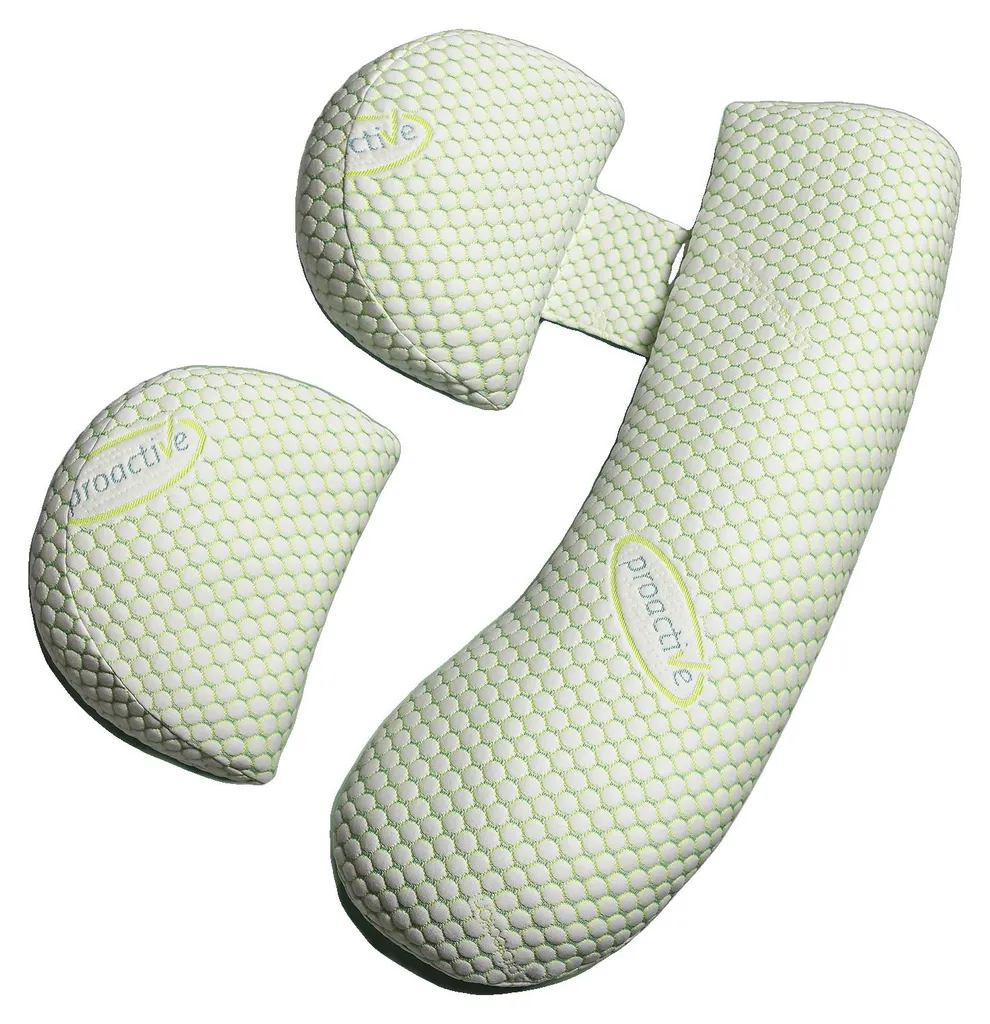 Oreiller de grossesse corps complet en coton vert avec housse lavable