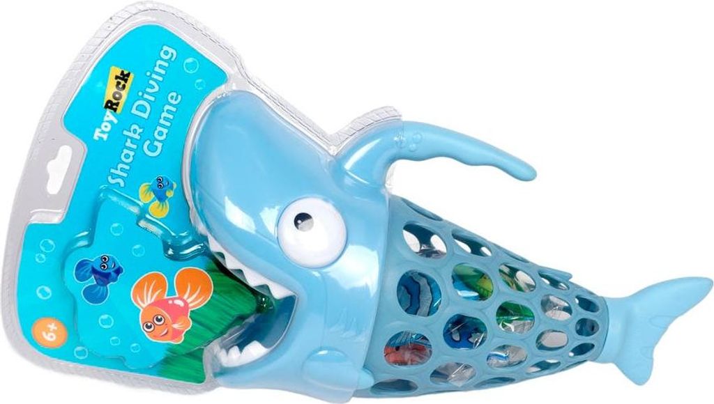 Haifisch-Tauchspiel mit Schöpfkelle und 6 Fischen