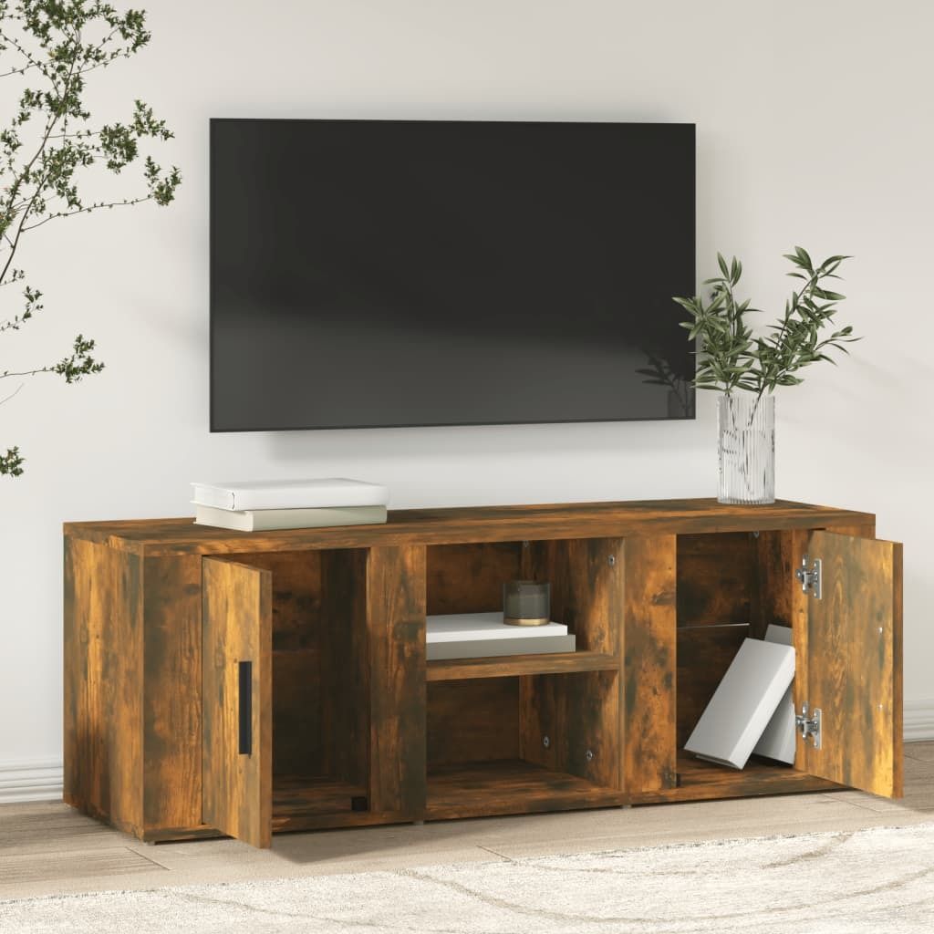 "Winterschlussverkauf "TV-Schrank Industriestil - CLORIS - Fernsehenschrank - Räuchereiche 100x31,5x35 cm Holzwerkstoff - DEMöbel8100755