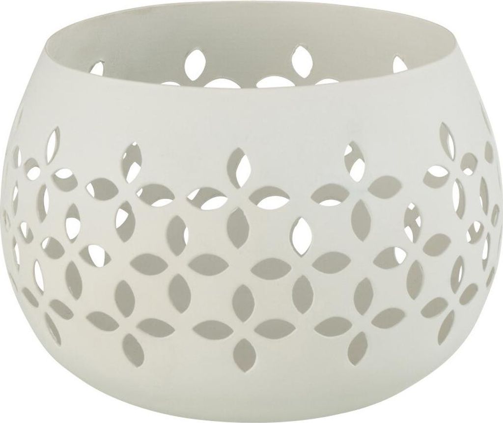 J-Line J-Line Teelichthalter Perforiert - Eisen - Weiß