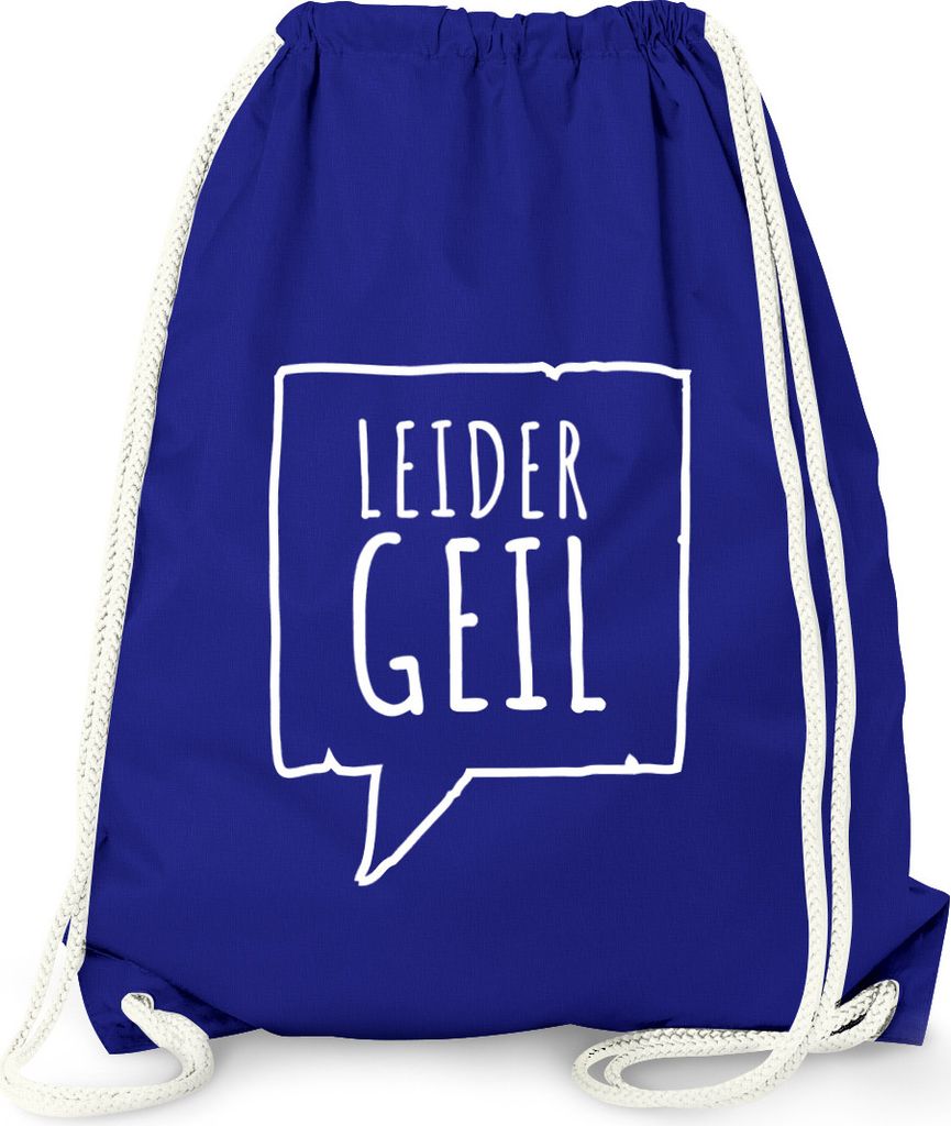 Turnbeutel Leider Geil Hipster Beutel Tasche Jutebeutel Gymsac Gymbag Moonworks blau unisize